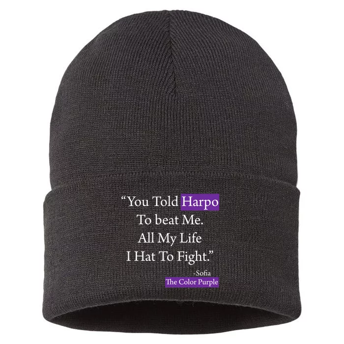 Sofia Harpo Black Movies Popular Quotes Movie Lover Gifts Sustainable Knit Beanie