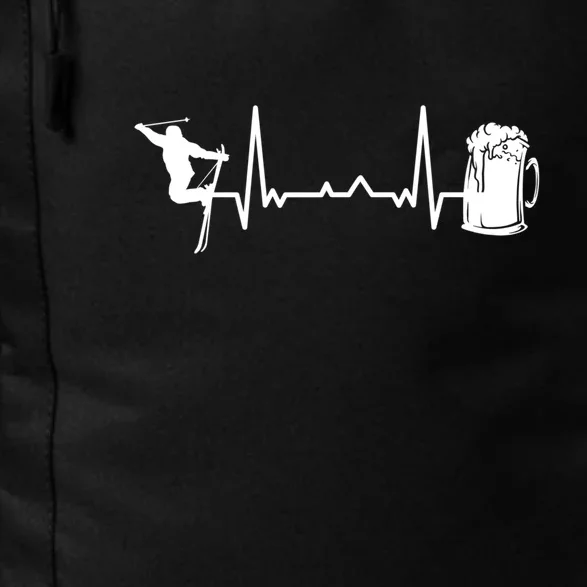 Skiing Heartbeat Beer Skier Skiing Heartbeat Gift For Skier Daily Commute Backpack