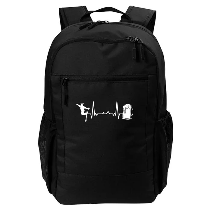 Skiing Heartbeat Beer Skier Skiing Heartbeat Gift For Skier Daily Commute Backpack