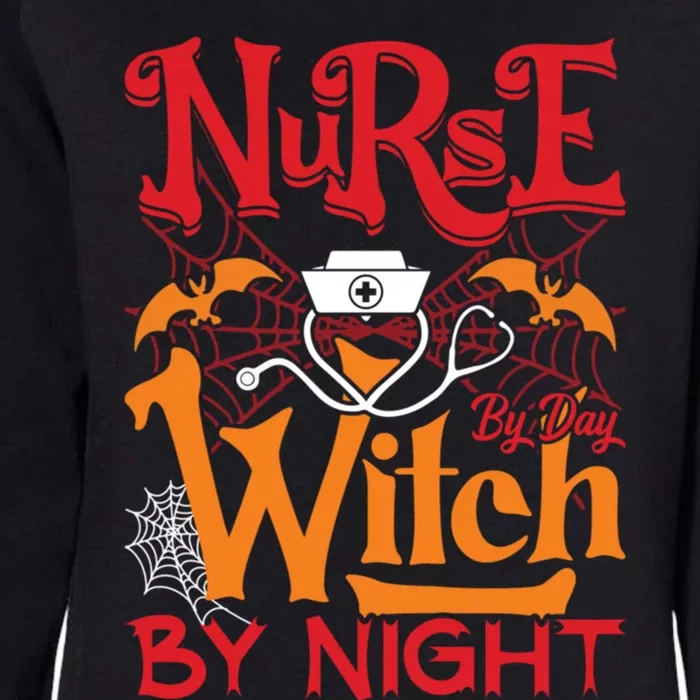 Scary Halloween Broom Nurse By Day Witch By Night Gift Womens California Wash Sweatshirt