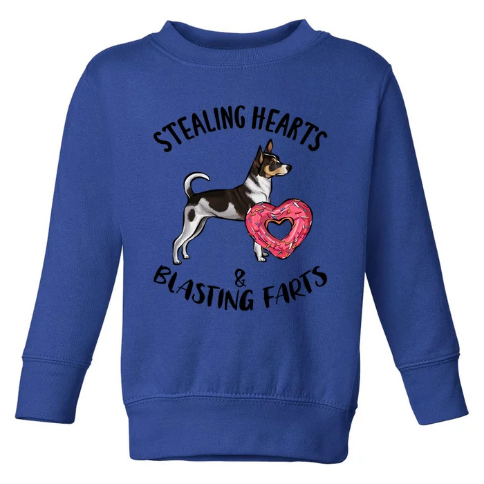 Stealing Hearts Blasting Farts Rat Terrier Valentines Day Funny Gift Toddler Sweatshirt