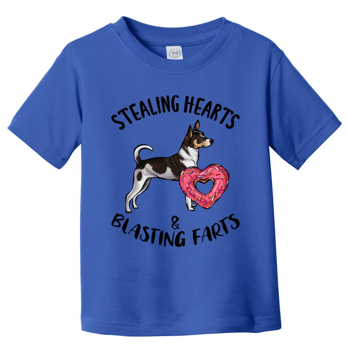 Stealing Hearts Blasting Farts Rat Terrier Valentines Day Funny Gift Toddler T-Shirt