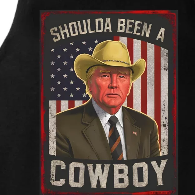 Should Have Been A Cow Trump 2024 4th Of July Us Flag Great Gift Ladies Tri-Blend Wicking Tank