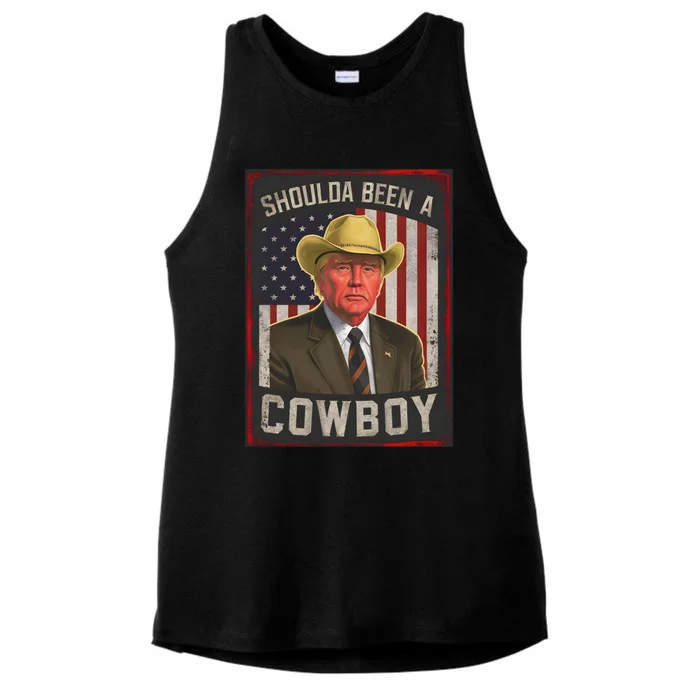 Should Have Been A Cow Trump 2024 4th Of July Us Flag Great Gift Ladies Tri-Blend Wicking Tank