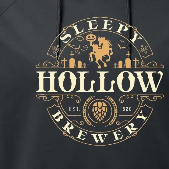 Sleepy Hollow Brewery Inn Halloween Salem Party Headless Performance Fleece Hoodie