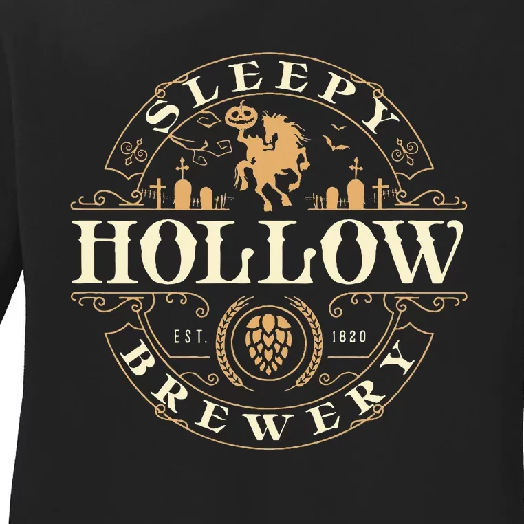 Sleepy Hollow Brewery Inn Halloween Salem Party Headless Ladies Long Sleeve Shirt