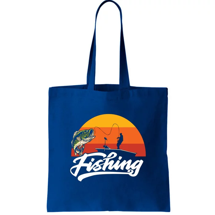 Sunset Hunting Boat Husband Dad Fishing Legend Father's Day Gift Tote Bag