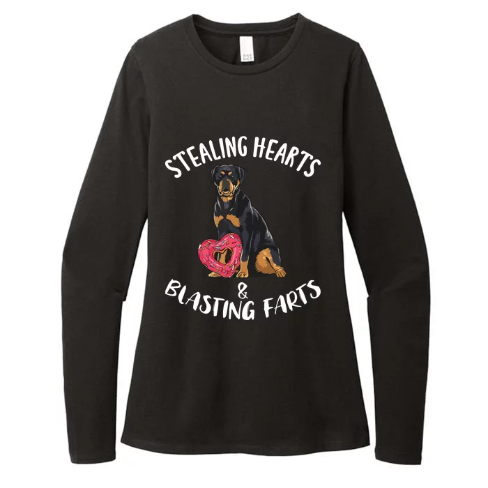 Stealing Hearts Blasting Farts Rottweiler Valentines Day Womens CVC Long Sleeve Shirt