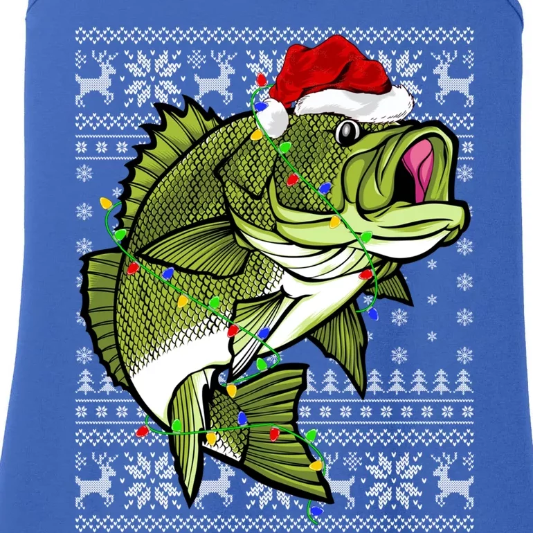 Santa Hat Bass Fish Xmas Lighting Ugly Bass Christmas Gift Ladies Essential Tank