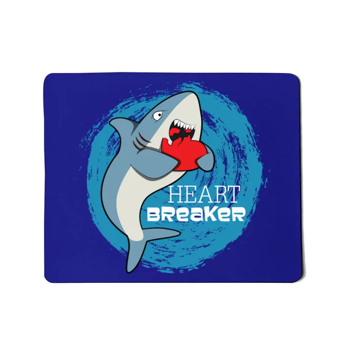 Shark Heart Breaker Funny Valentines Day Funny Gift Mousepad