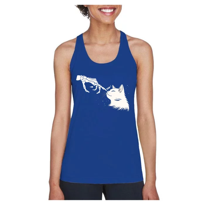 Skeleton Hands Boop A Happy Cat Great Gift Women's Racerback Tank