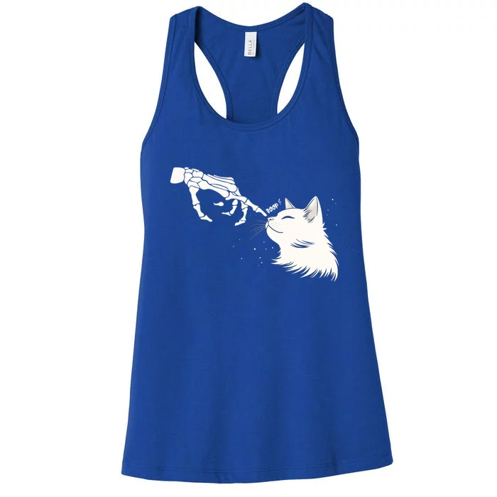 Skeleton Hands Boop A Happy Cat Great Gift Women's Racerback Tank