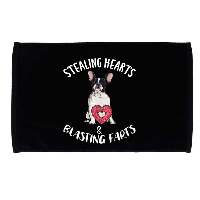 Stealing Hearts Blasting Farts French Bulldog Valentines Day Great Gift Microfiber Hand Towel