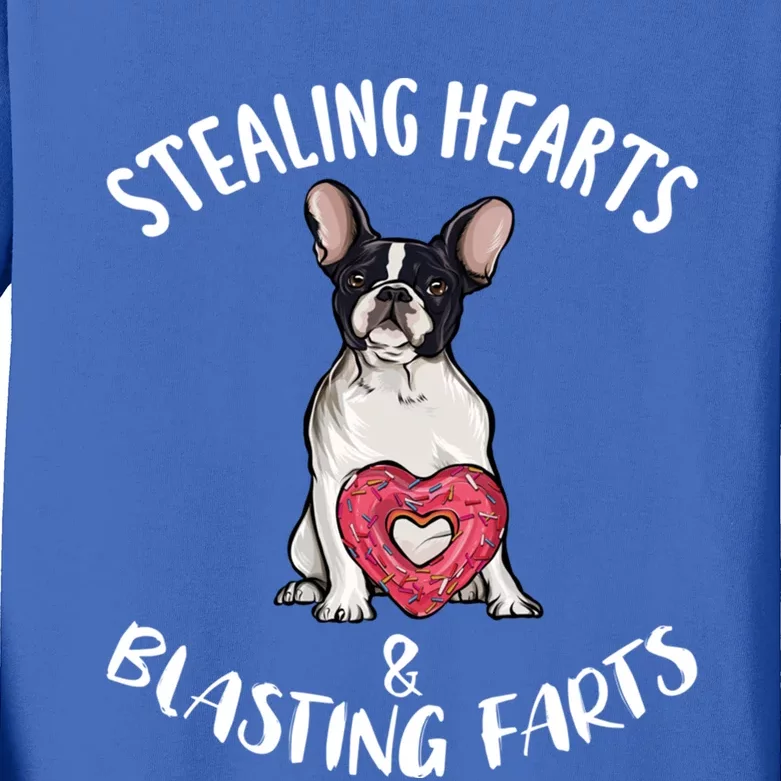 Stealing Hearts Blasting Farts French Bulldog Valentines Day Great Gift Kids Long Sleeve Shirt