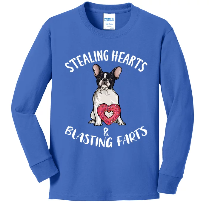 Stealing Hearts Blasting Farts French Bulldog Valentines Day Great Gift Kids Long Sleeve Shirt