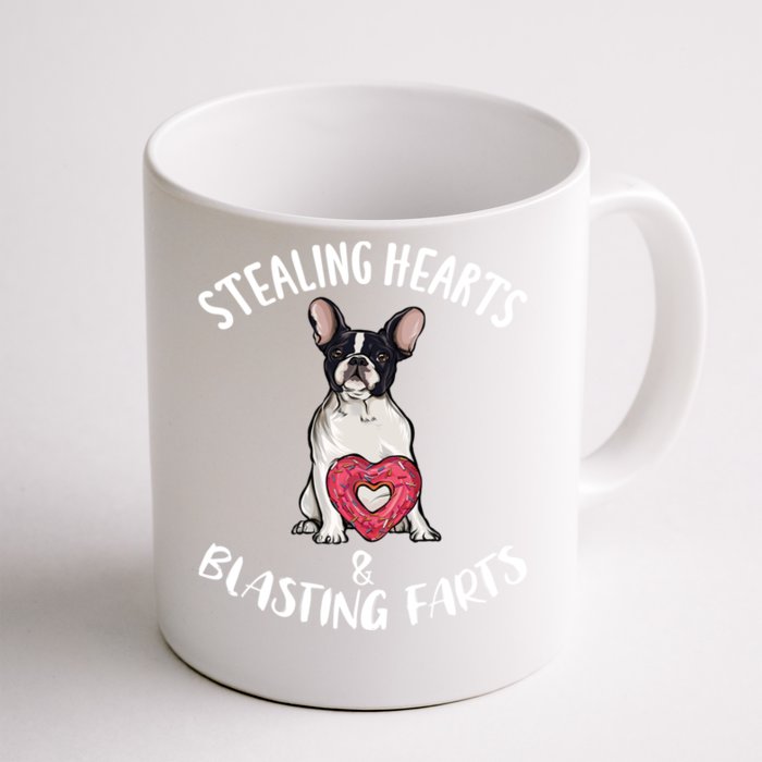 Stealing Hearts Blasting Farts French Bulldog Valentines Day Great Gift Front & Back Coffee Mug