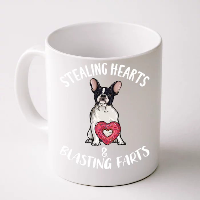 Stealing Hearts Blasting Farts French Bulldog Valentines Day Great Gift Front & Back Coffee Mug