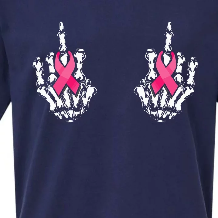 Skeleton Hand Breast Cancer Awareness Sueded Cloud Jersey T-Shirt