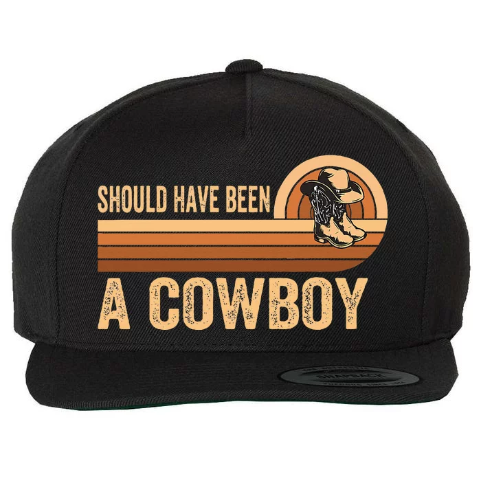 Should Have Been A Cowboy Western Rodeo Horse Riding Wool Snapback Cap