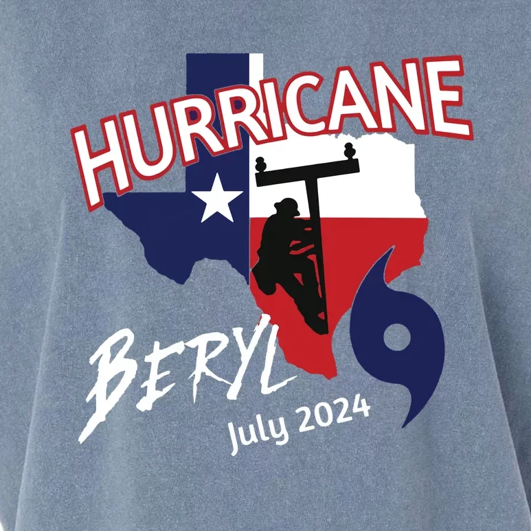 Storm Hurricane Beryl Texas Hurricane Hurricane 2024 Journeyman Linem Garment-Dyed Women's Muscle Tee