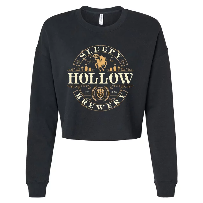 Sleepy Hollow Brewery Inn Halloween Salem party Headless Cropped Pullover Crew