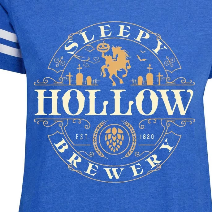 Sleepy Hollow Brewery Inn Halloween Salem party Headless Enza Ladies Jersey Football T-Shirt