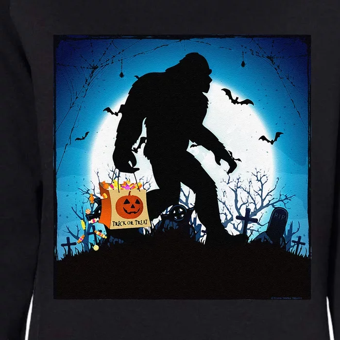 Spooky Halloween Bigfoot Trick Or Treating Full Moon Bigfoot Womens California Wash Sweatshirt