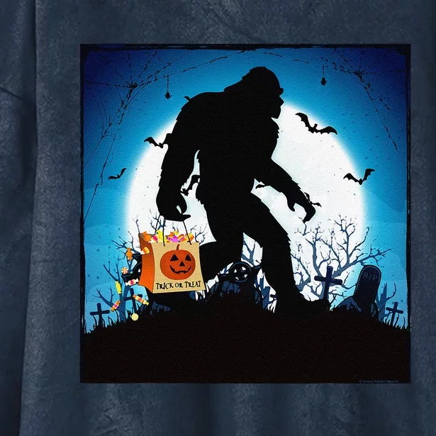 Spooky Halloween Bigfoot Trick Or Treating Full Moon Bigfoot Hooded Wearable Blanket