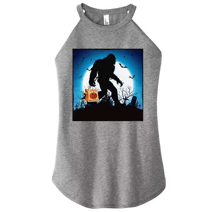 Spooky Halloween Bigfoot Trick Or Treating Full Moon Bigfoot Women’s Perfect Tri Rocker Tank