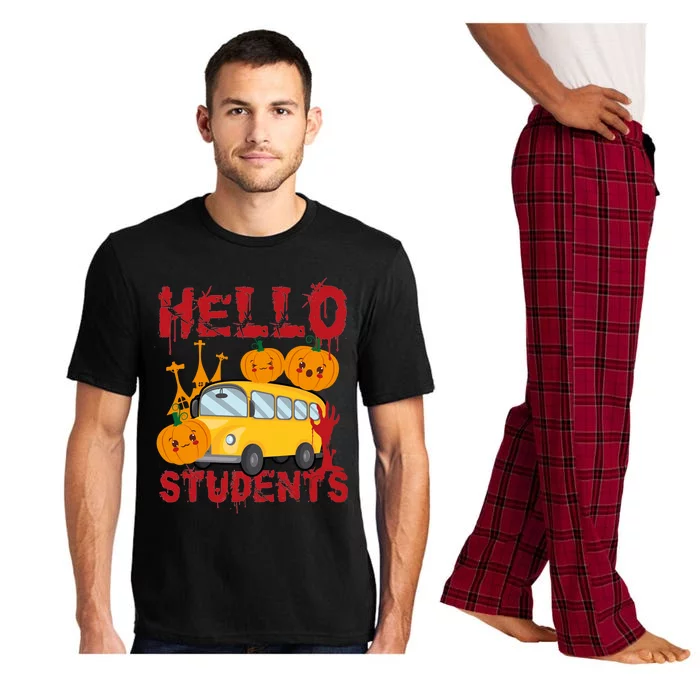 Spooky Halloween Bus Operator Student Driver Hello Students Pajama Set