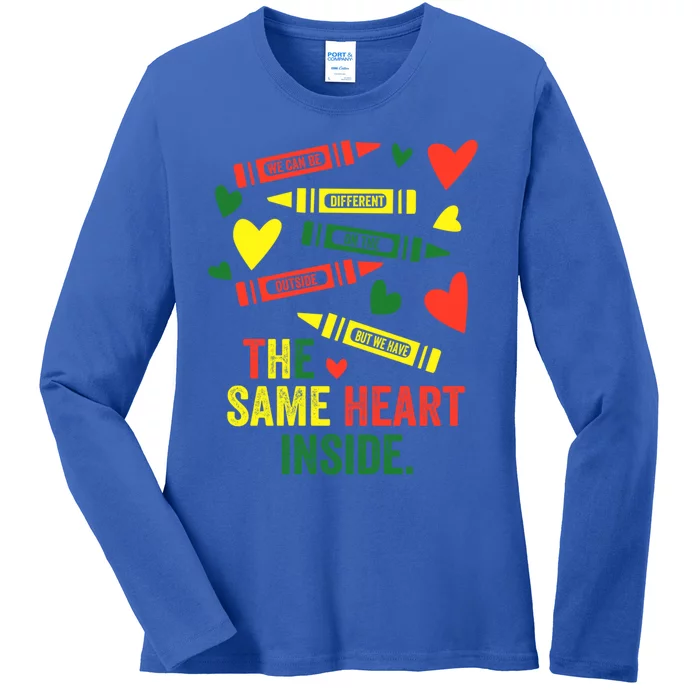 Same Heart Black History Month African American Juneteenth Gift Ladies Long Sleeve Shirt