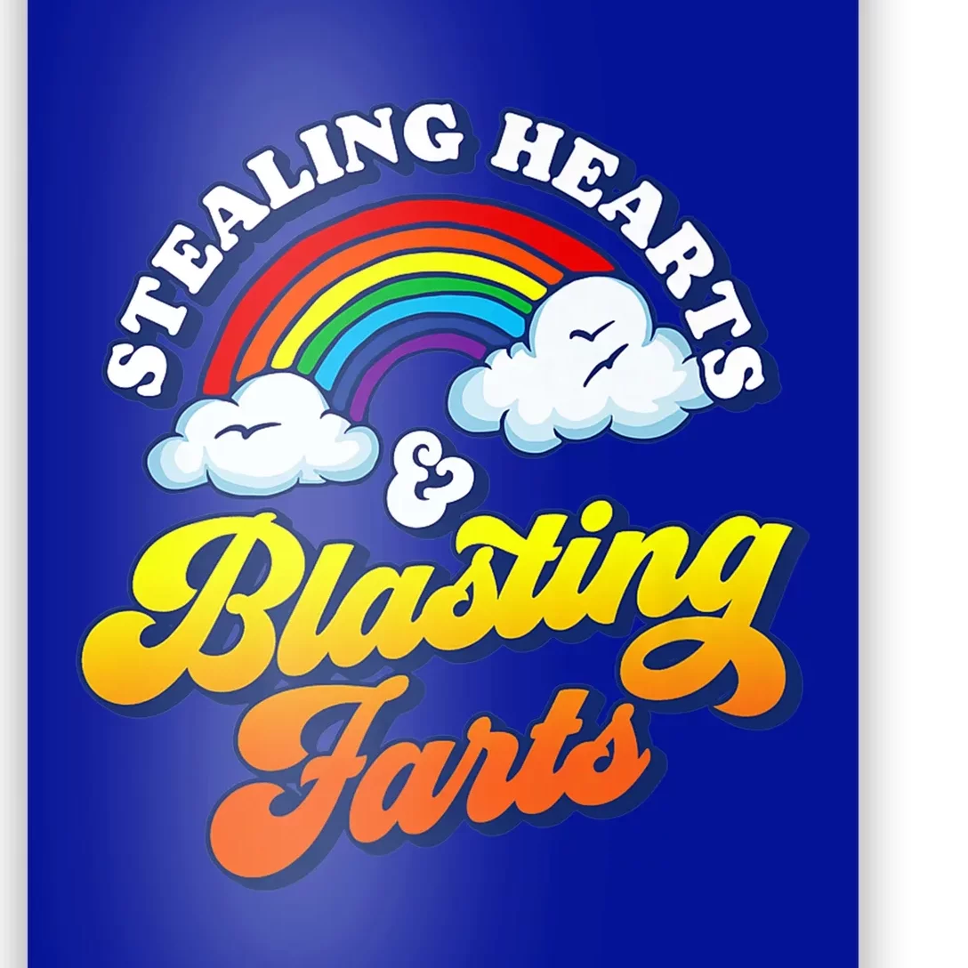 Stealing Hearts Blasting Farts Gift Funny Rainbow Valentines Gift Poster