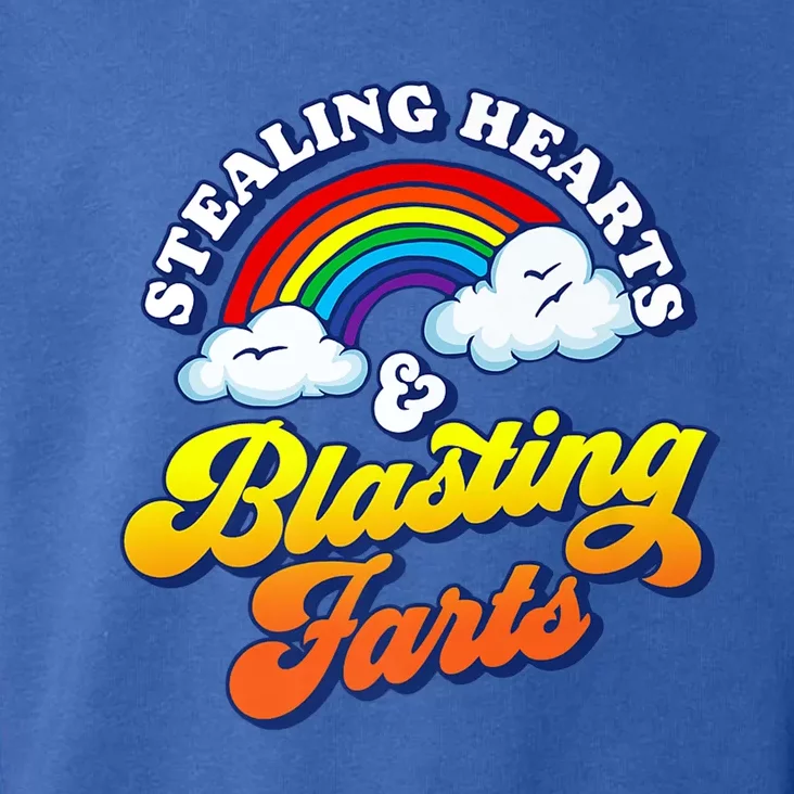 Stealing Hearts Blasting Farts Gift Funny Rainbow Valentines Gift Toddler Hoodie