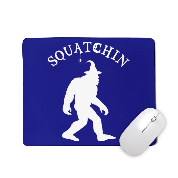 Squatchin Halloween Bigfoot Witch Hat Sasquatch Fan Holiday Mousepad