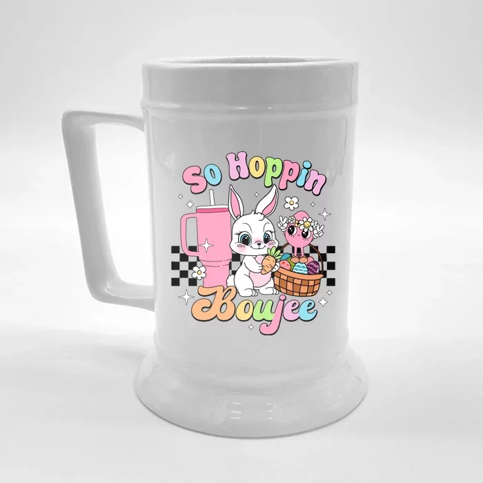 So Hoppin Boujee Cute Bunny Easter Day Easter Egg Front & Back Beer Stein