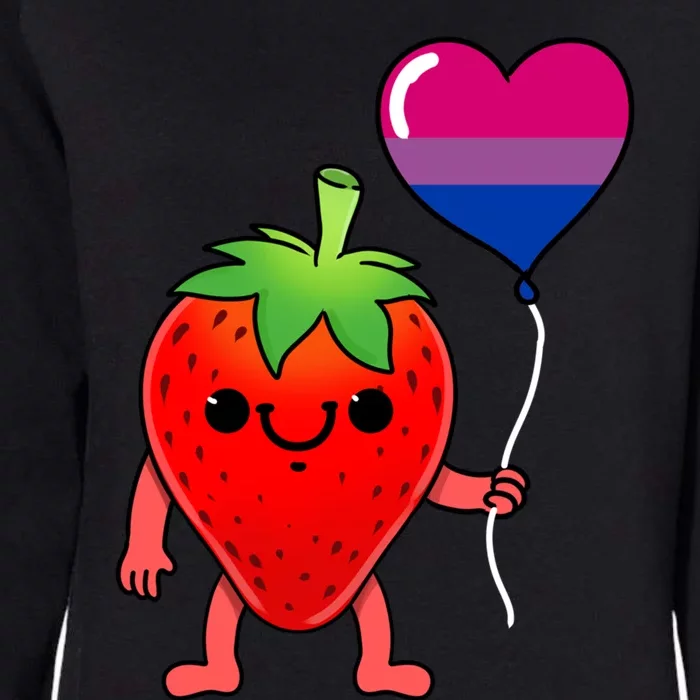 Strawberry Heart Balloon Bisexual Pride Cute Gift Womens California Wash Sweatshirt