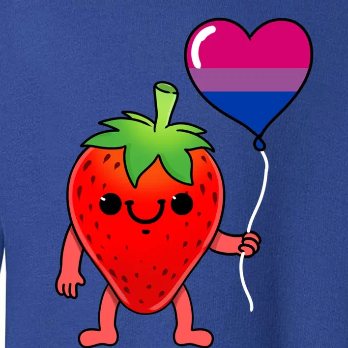 Strawberry Heart Balloon Bisexual Pride Cute Gift Toddler Sweatshirt