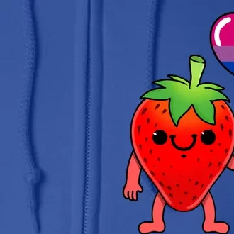 Strawberry Heart Balloon Bisexual Pride Cute Gift Full Zip Hoodie