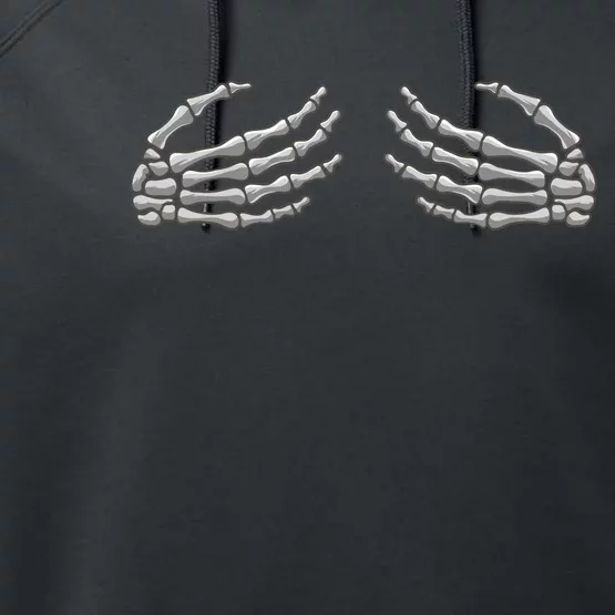 Skeleton Hands Breast Halloween Performance Fleece Hoodie