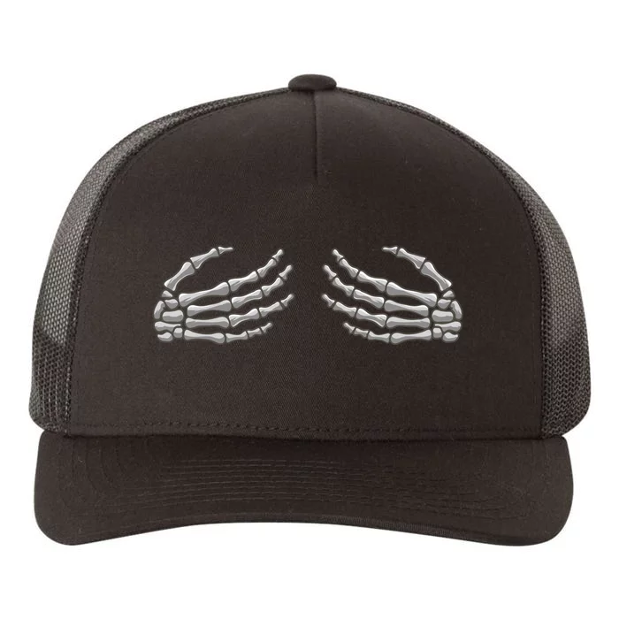 Skeleton Hands Breast Halloween Yupoong Adult 5-Panel Trucker Hat