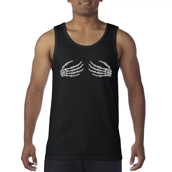 Skeleton Hands Breast Halloween Tank Top