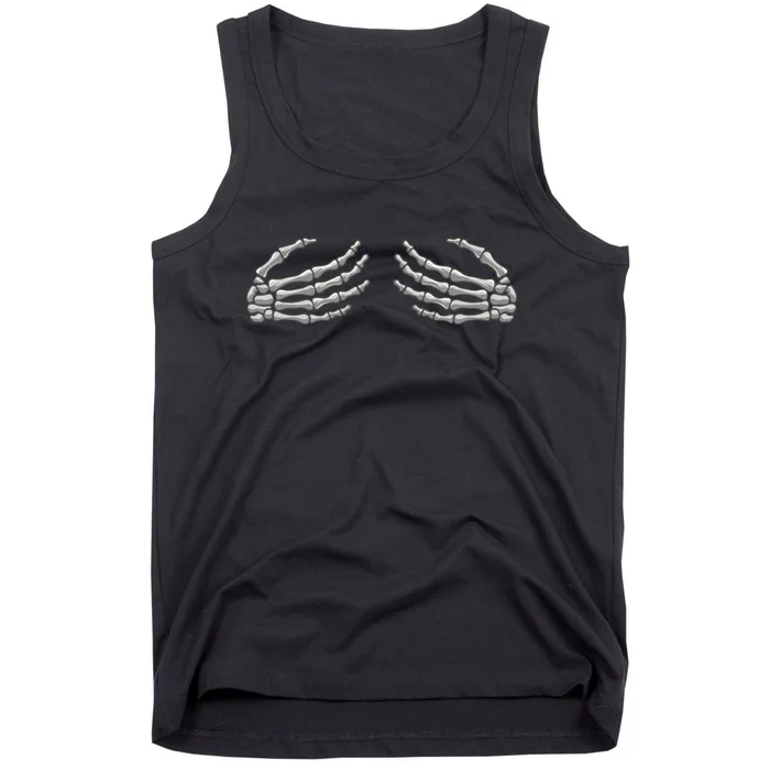 Skeleton Hands Breast Halloween Tank Top