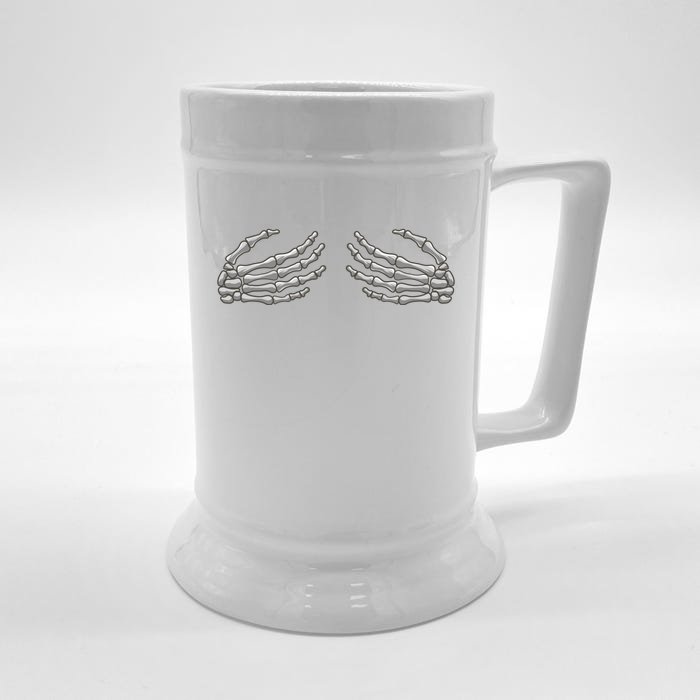 Skeleton Hands Breast Halloween Front & Back Beer Stein