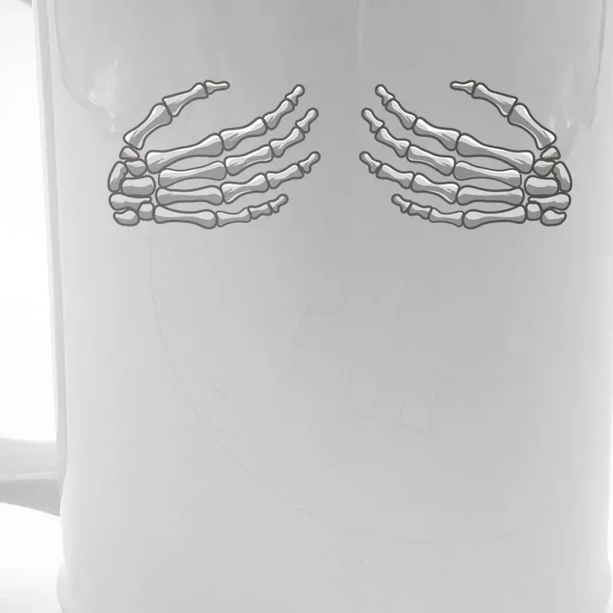 Skeleton Hands Breast Halloween Front & Back Beer Stein