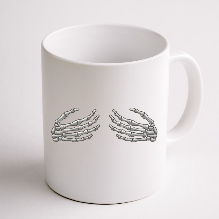 Skeleton Hands Breast Halloween Front & Back Coffee Mug