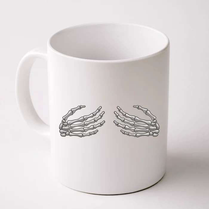 Skeleton Hands Breast Halloween Front & Back Coffee Mug