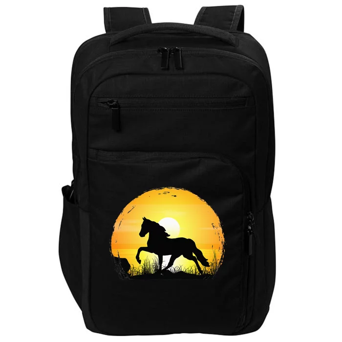 Sunset Horse Breed Silhouette Tennessee Walker Impact Tech Backpack