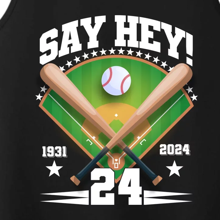 Say Hey Baseball Legend Willie Mays Tribute 1931 2024 Performance Tank