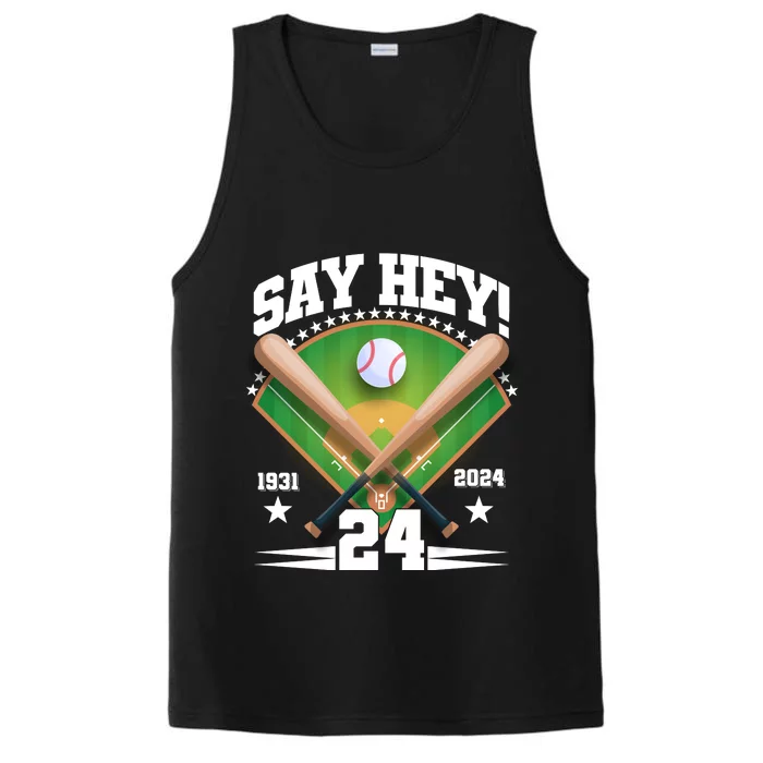 Say Hey Baseball Legend Willie Mays Tribute 1931 2024 Performance Tank