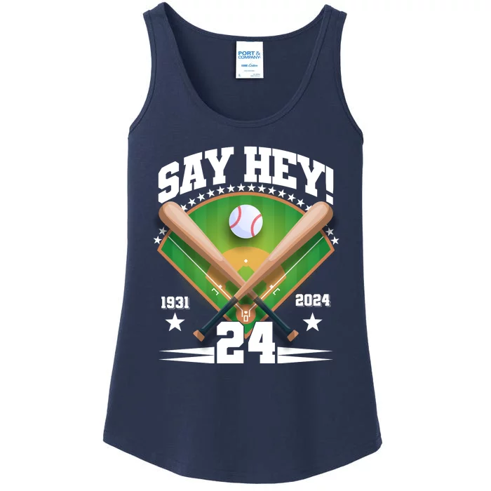 Say Hey Baseball Legend Willie Mays Tribute 1931 2024 Ladies Essential Tank